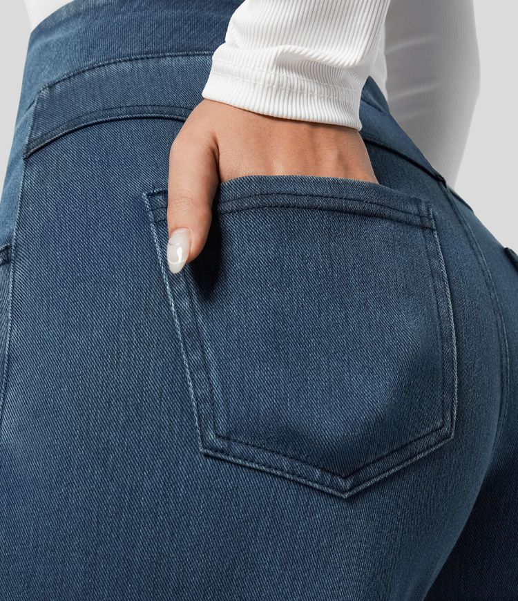 Women's Wide Leg Jeans in dark blue, view 5