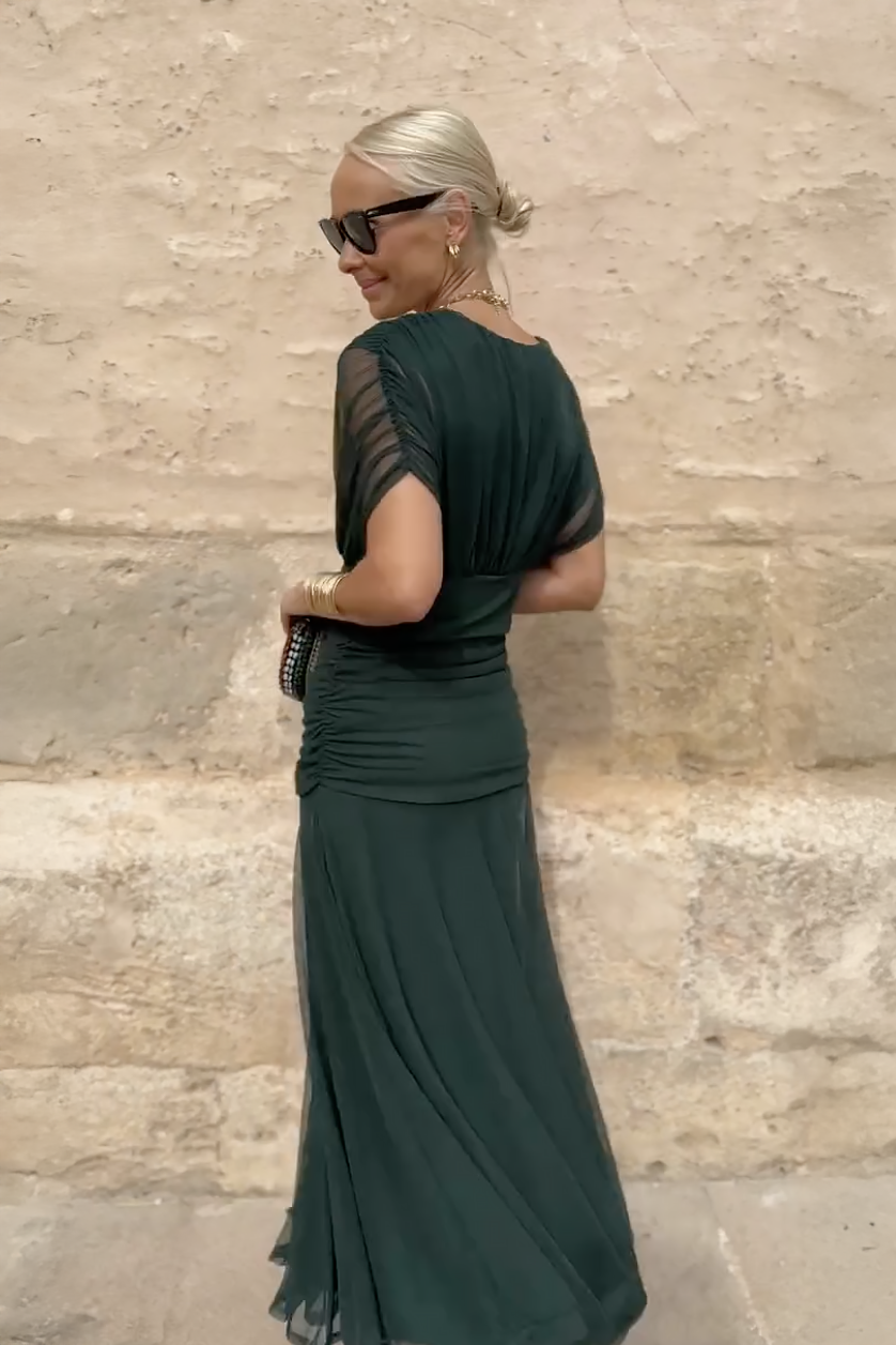 Chiffon maxi dress alternative colour, front view