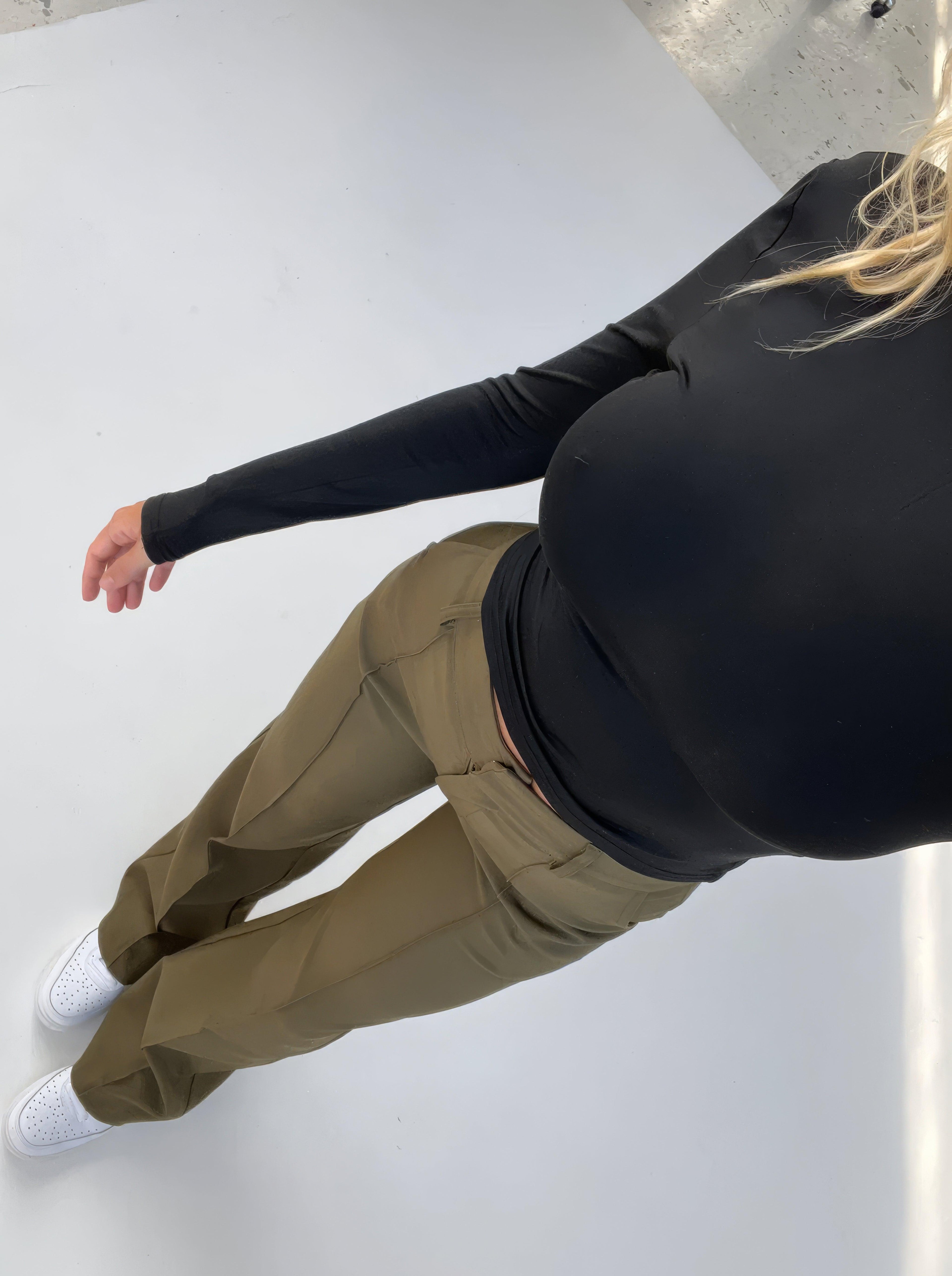 Women's Pintuck Trousers – High Rise Pleated Wide Leg Trousers