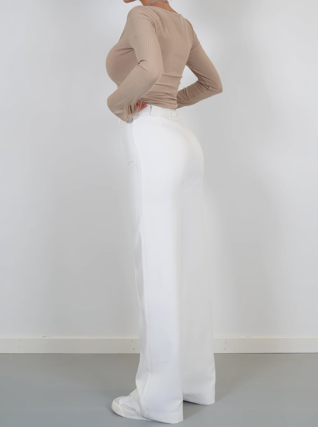 Women's Pintuck Trousers – High Rise Pleated Wide Leg Trousers