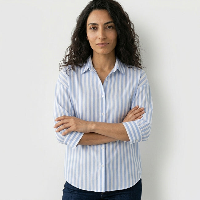 Women's Long Sleeve Striped Casual Top