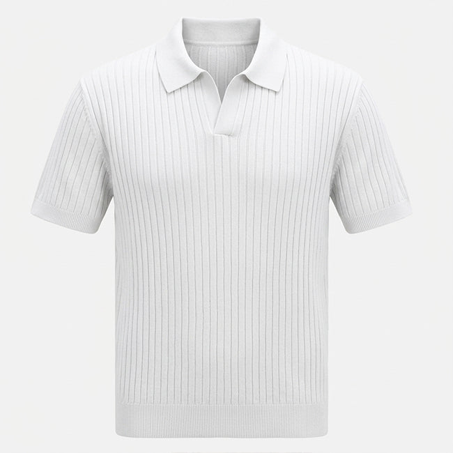 Men's Short Sleeve Striped Polo Shirt