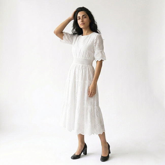Women's Embroidered Midi Dress