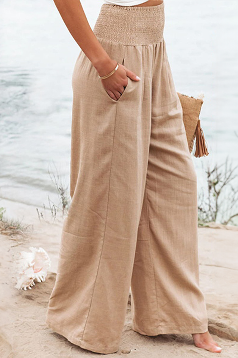 Women's Wide Leg Trousers in pink, view 3