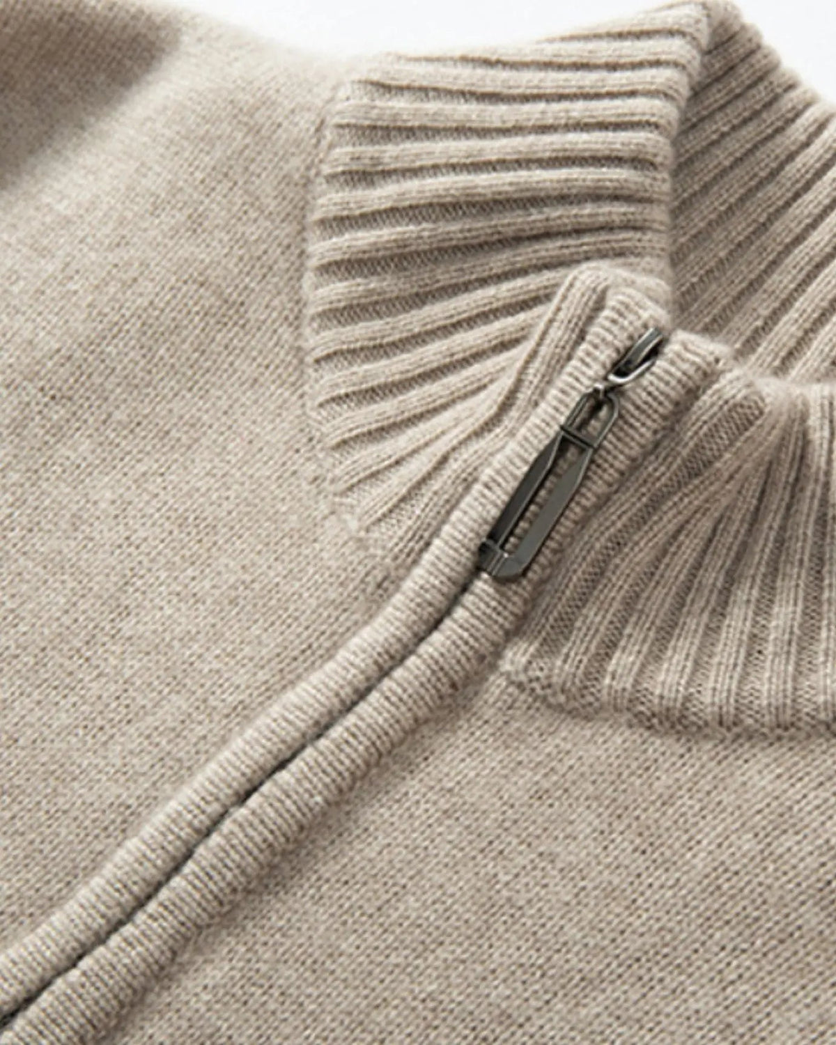 Men's Zip Neck Jumper – Cashmere Blend Soft Knit Sweater