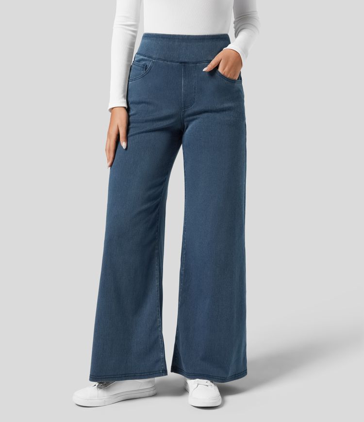 Women's Wide Leg Jeans in dark blue, view 7