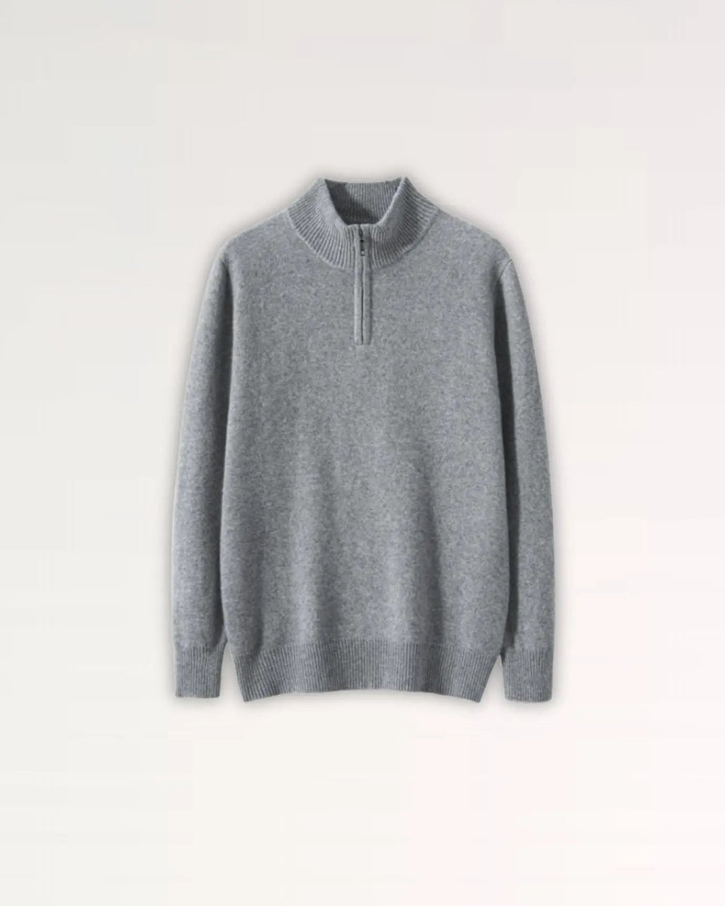 Men's Zip Neck Jumper – Cashmere Blend Soft Knit Sweater