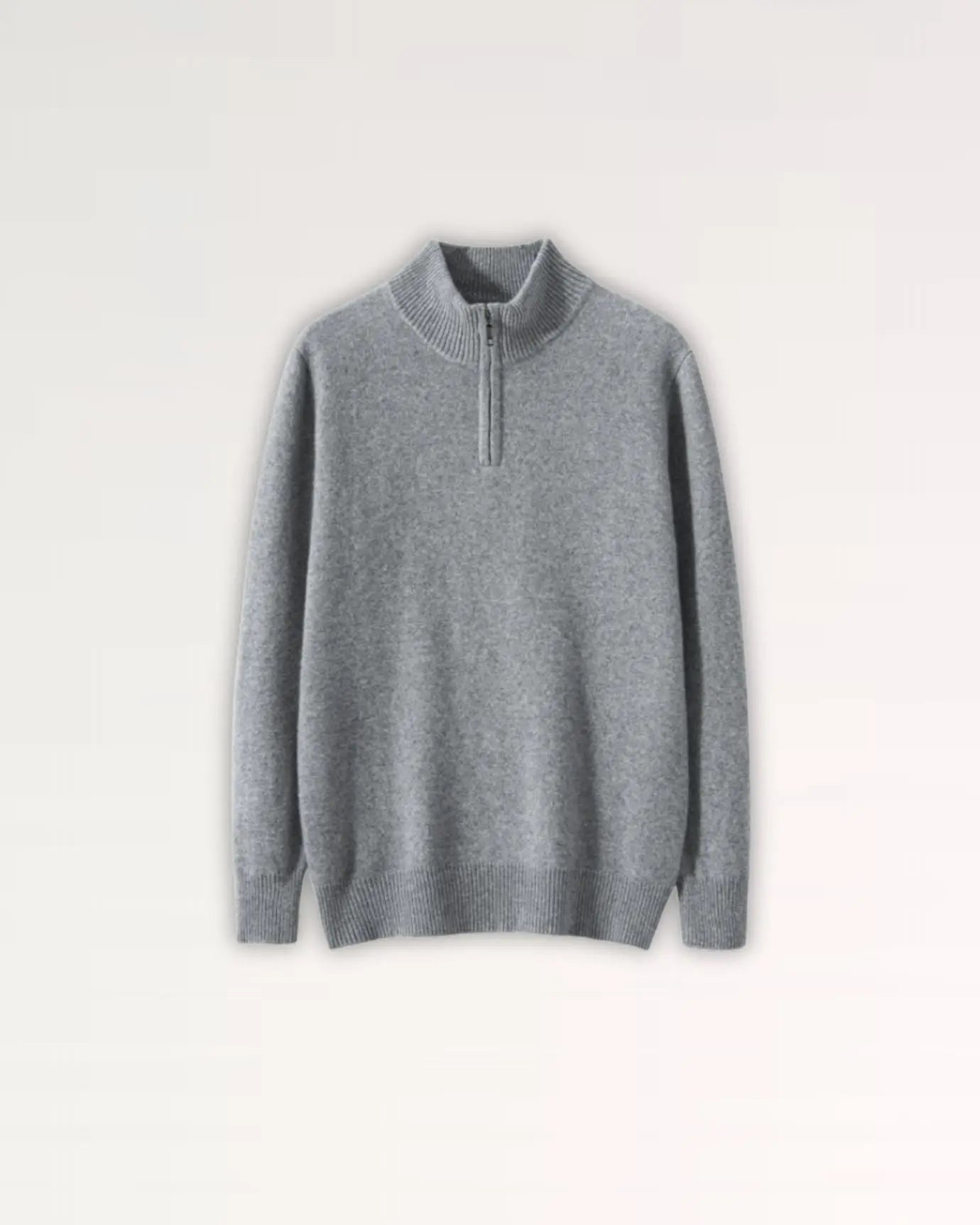 Men's Zip Neck Jumper – Cashmere Blend Soft Knit Sweater