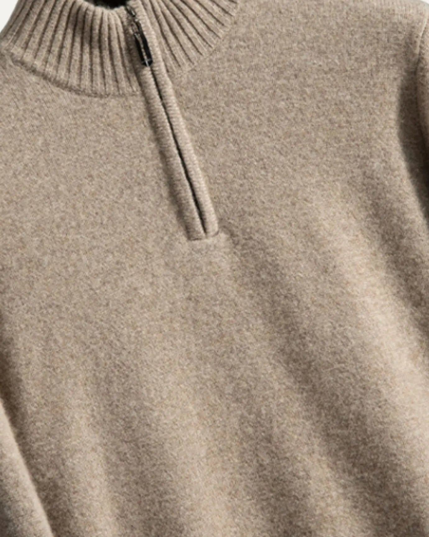 Men's Zip Neck Jumper – Cashmere Blend Soft Knit Sweater