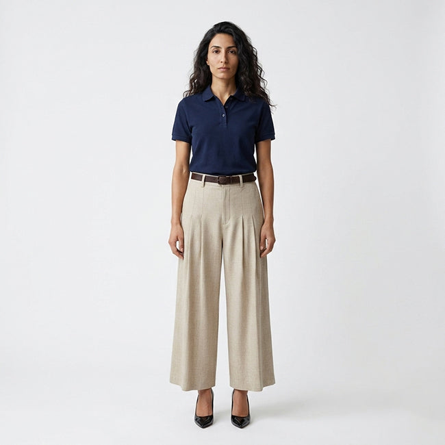 Women's Wide Leg High Waisted Workwear Pants