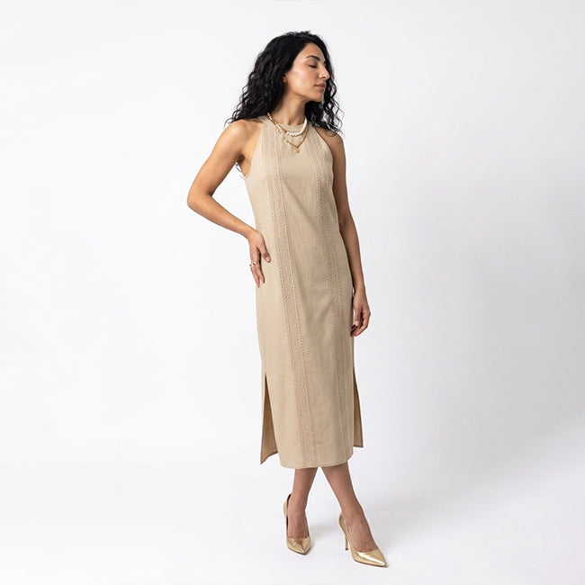 Women's Lace Patchwork Midi Dress