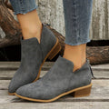 Women's Cut Out Ankle Boots – Suede Look Back Zip Boots
