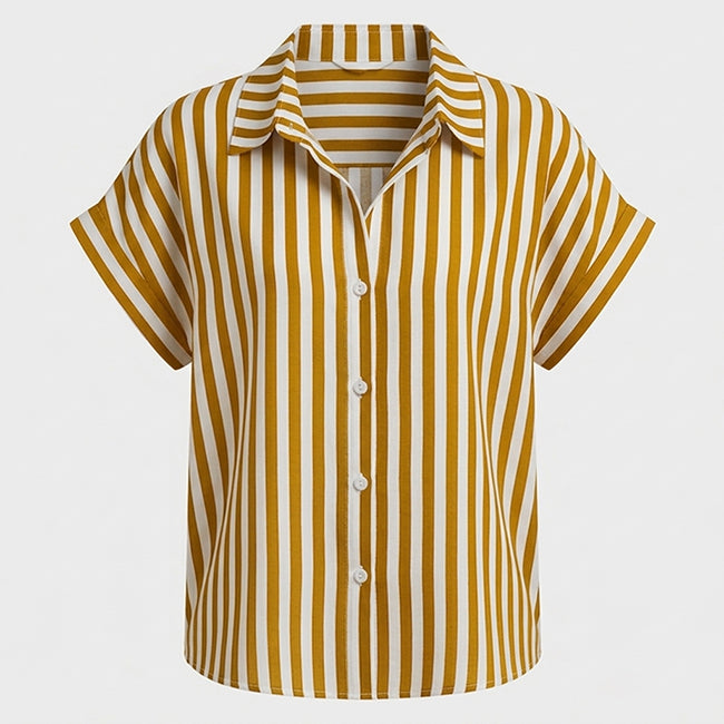 Women's Short Sleeve Striped Tops