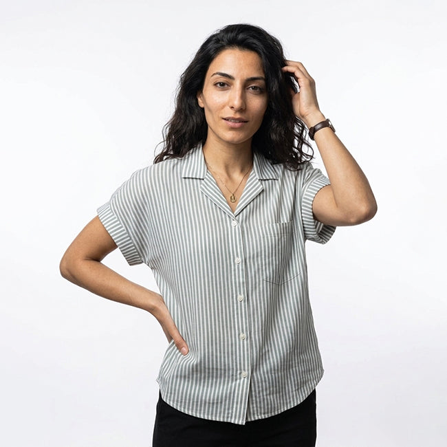 Women's Short Sleeve Striped Tops