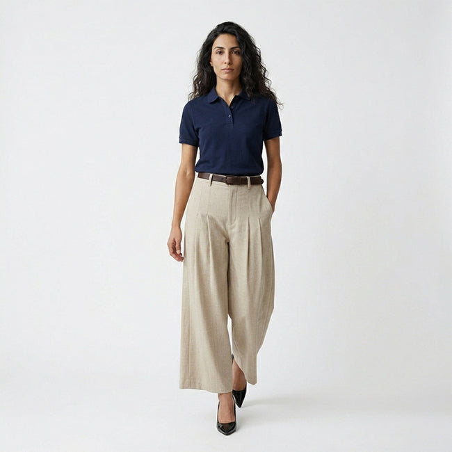 Women's Wide Leg High Waisted Workwear Pants