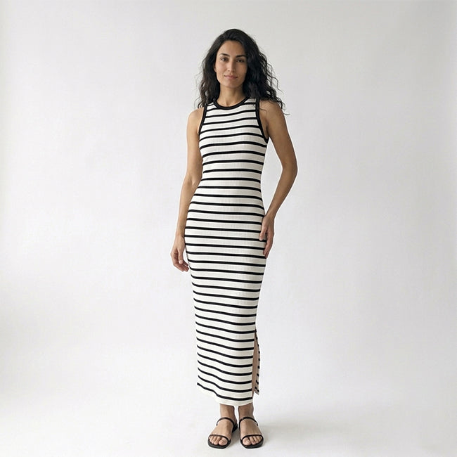 Women's Striped Side Split Dress