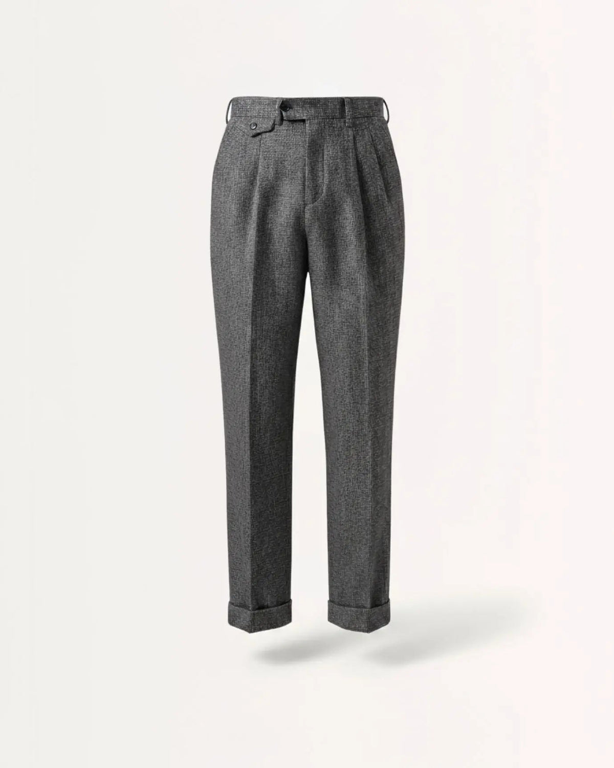 Men's Pleated Wool Blend Trousers – High Waist Tailored Fit