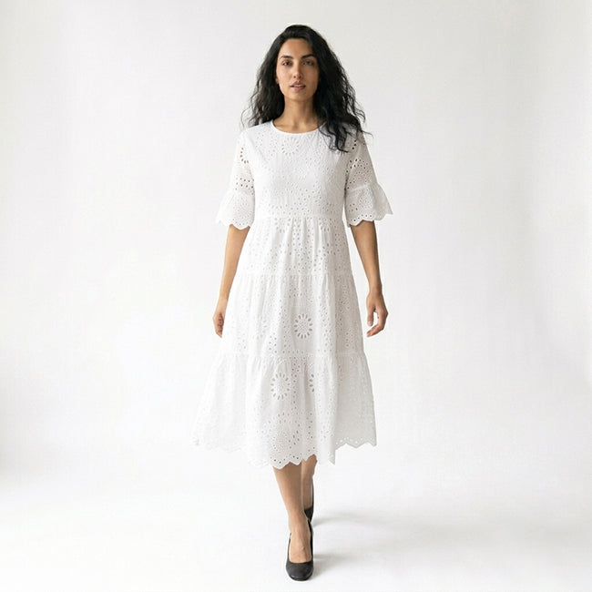 Women's Embroidered Midi Dress