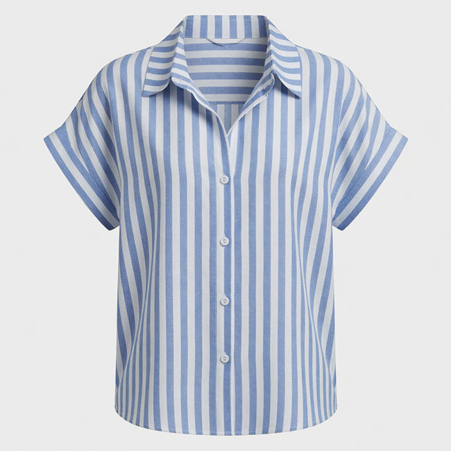 Women's Short Sleeve Striped Tops