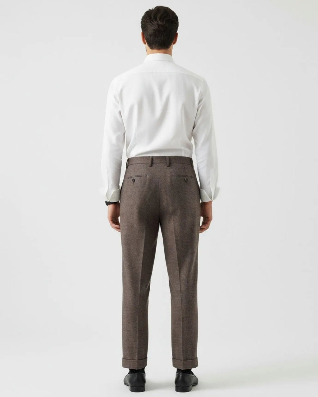 Men's Pleated Wool Blend Trousers – High Waist Tailored Fit