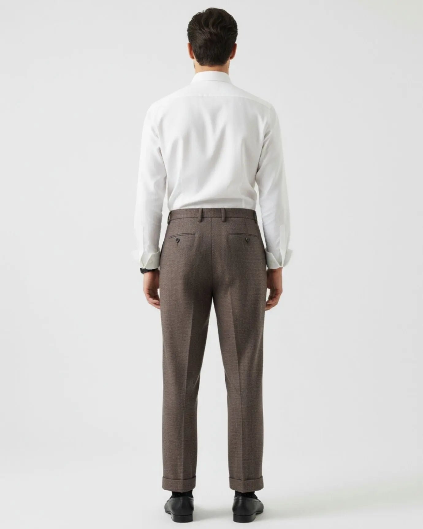 Men's Pleated Wool Blend Trousers – High Waist Tailored Fit