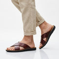Men's Stitched Slides Open Sandals