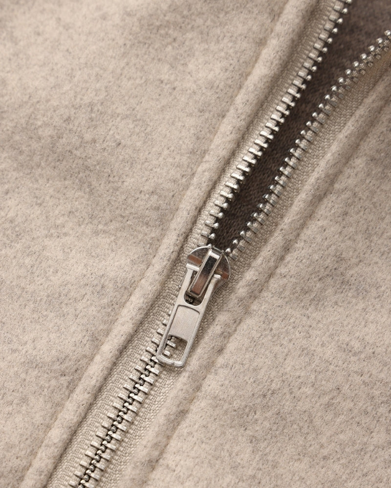 Women's Hooded Jacket – Marlow Oatmeal Zip Up Boxy Jacket