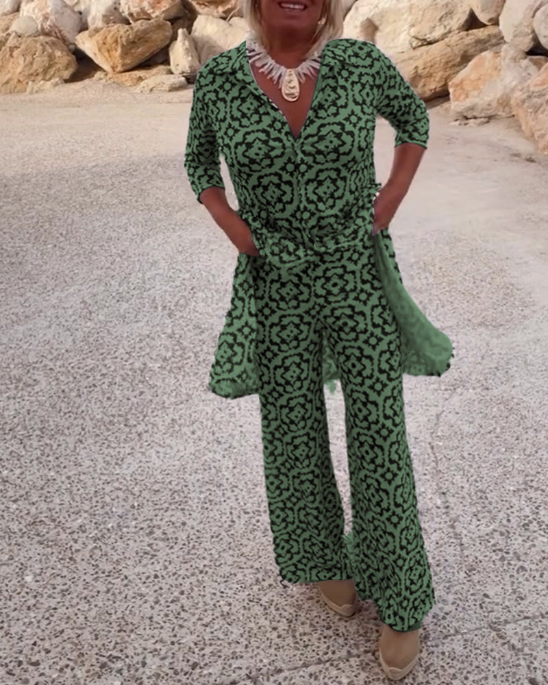 Women's Co-ord Set in green, view 2
