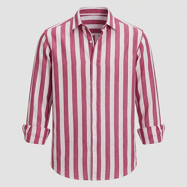 Men’s Long Sleeve Button Striped Shirt