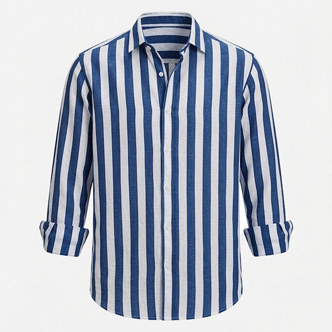 Men’s Long Sleeve Button Striped Shirt