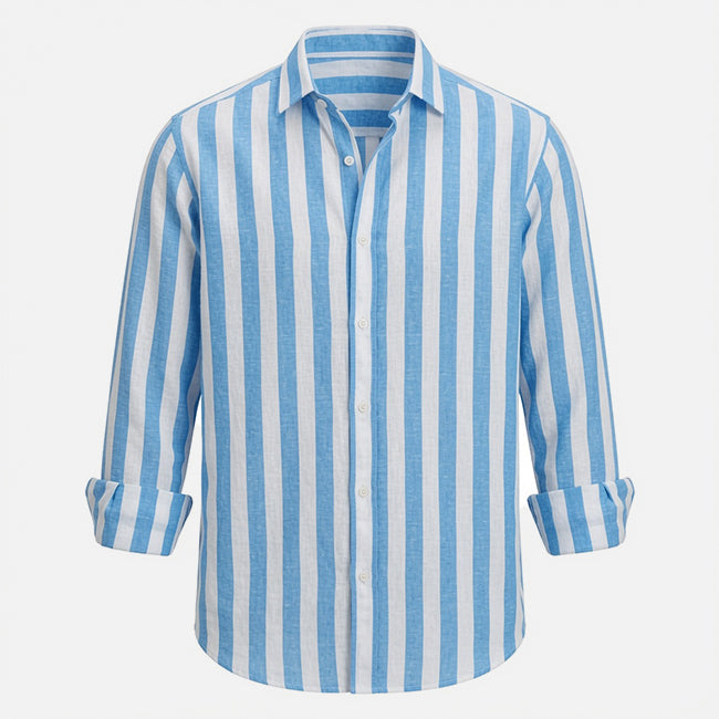 Men’s Long Sleeve Button Striped Shirt