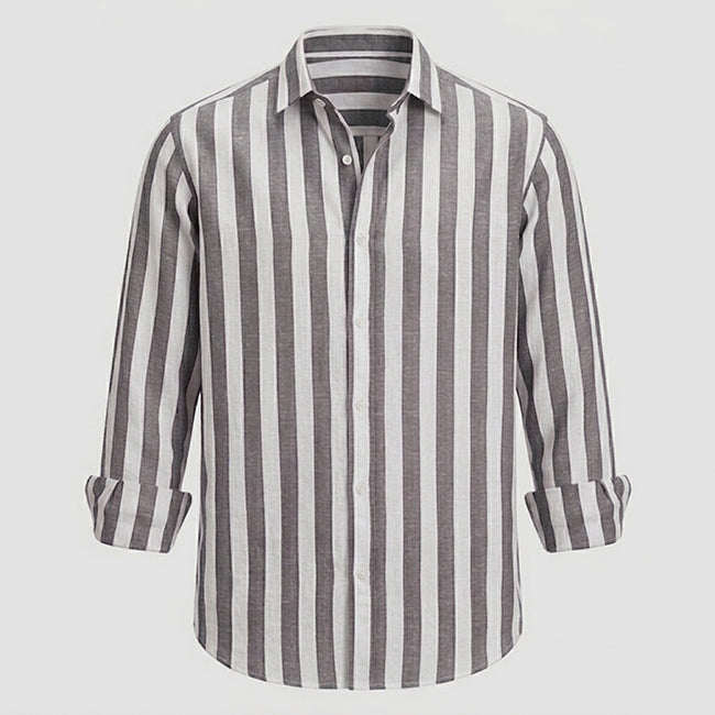 Men’s Long Sleeve Button Striped Shirt