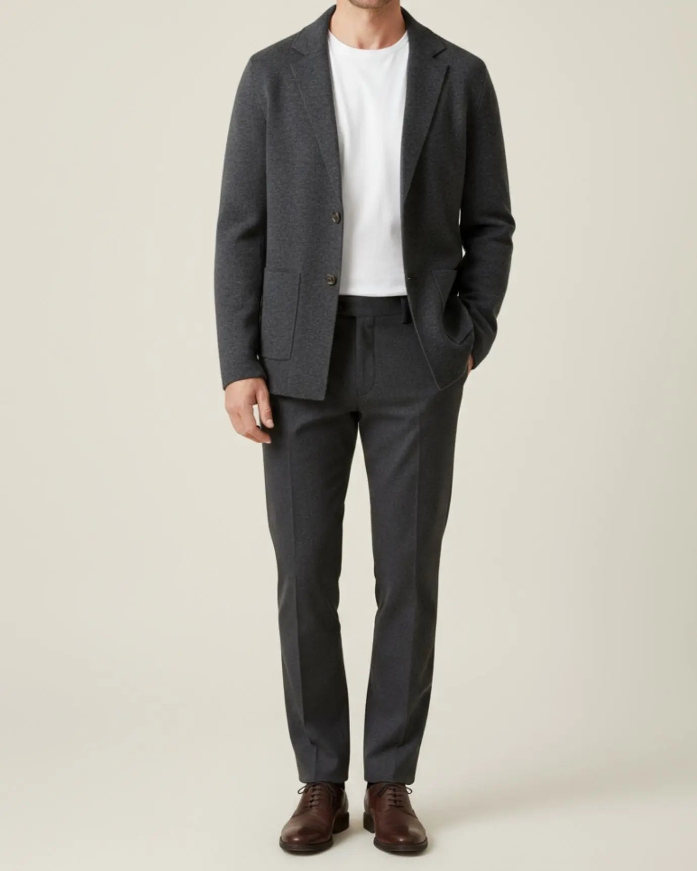 Men's Knitted Cardigan – Wool and Cashmere Blend Jacket