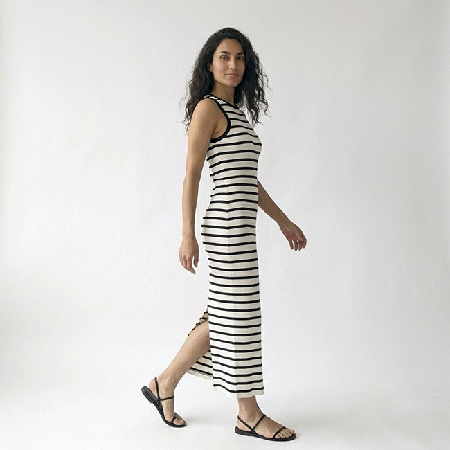 Women's Striped Side Split Dress