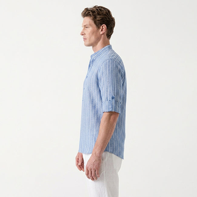 Men's Striped Henley Shirt