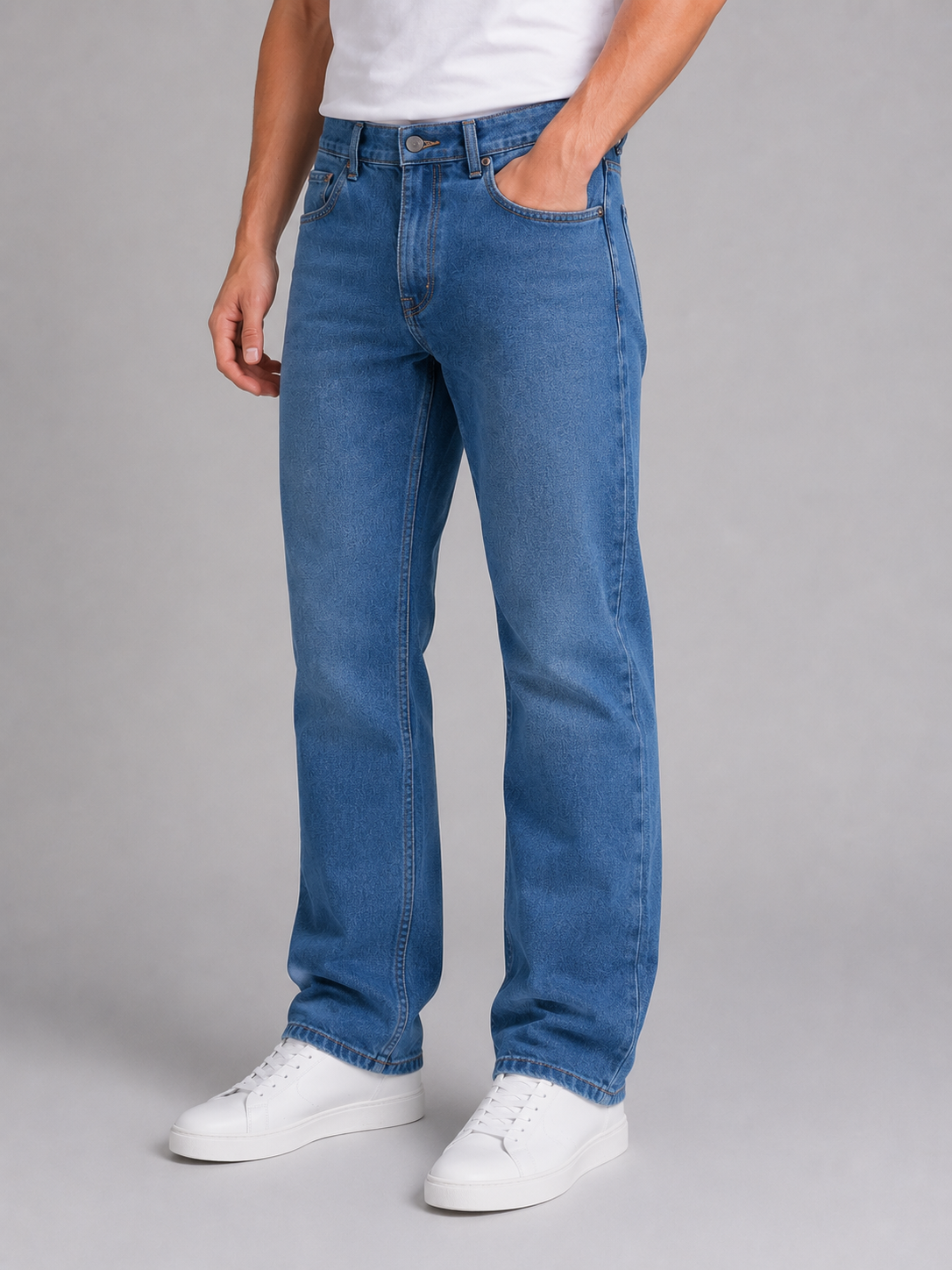Men's Straight Leg Jeans – Classic Regular Fit Denim Trousers