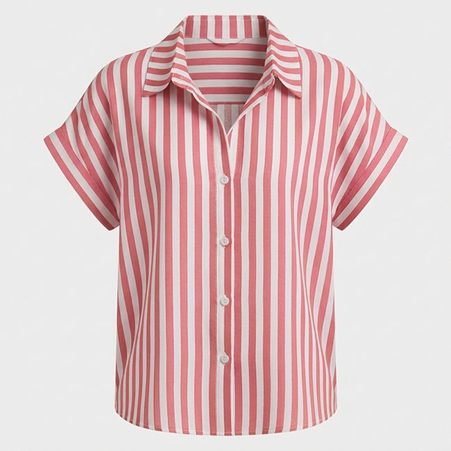 Women's Short Sleeve Striped Tops