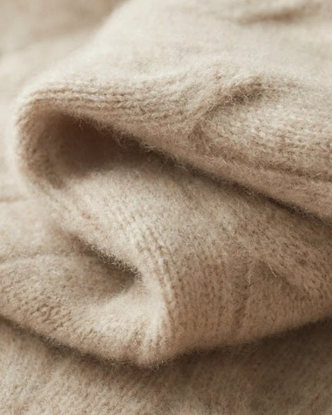 Men's Cable Knit Zip Jumper – Merino Blend Ribbed Collar