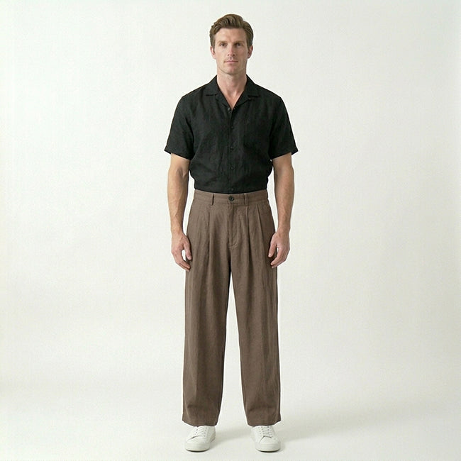 Men's Linen Wide Leg Loose Fit Pants