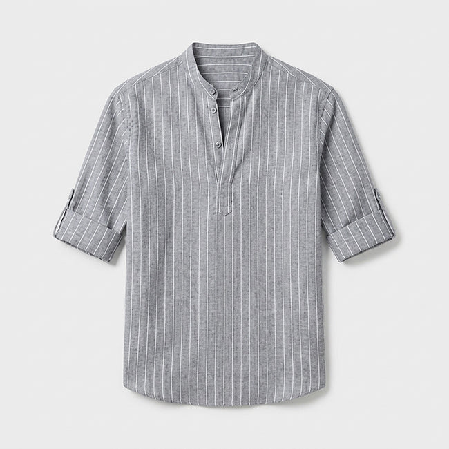 Men's Striped Henley Shirt