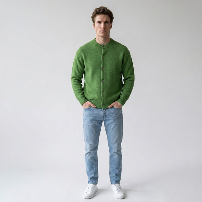 Men's Cardigan Knit Long Sleeve Button Cardigan Sweater