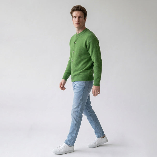 Men's Cardigan Knit Long Sleeve Button Cardigan Sweater