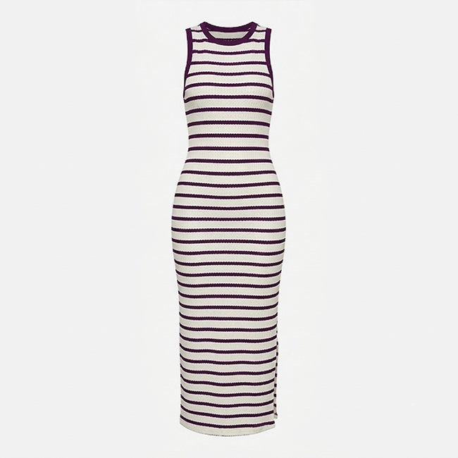 Women's Striped Side Split Dress