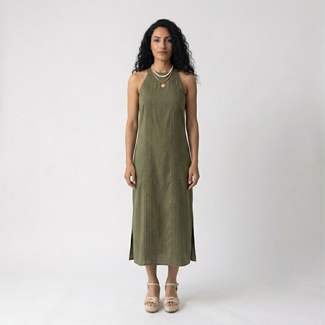 Women's Lace Patchwork Midi Dress
