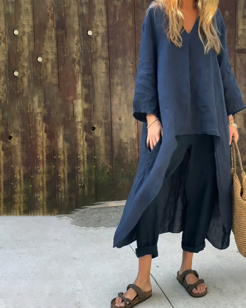 Women's Co-ord Set in navy blue, view 4