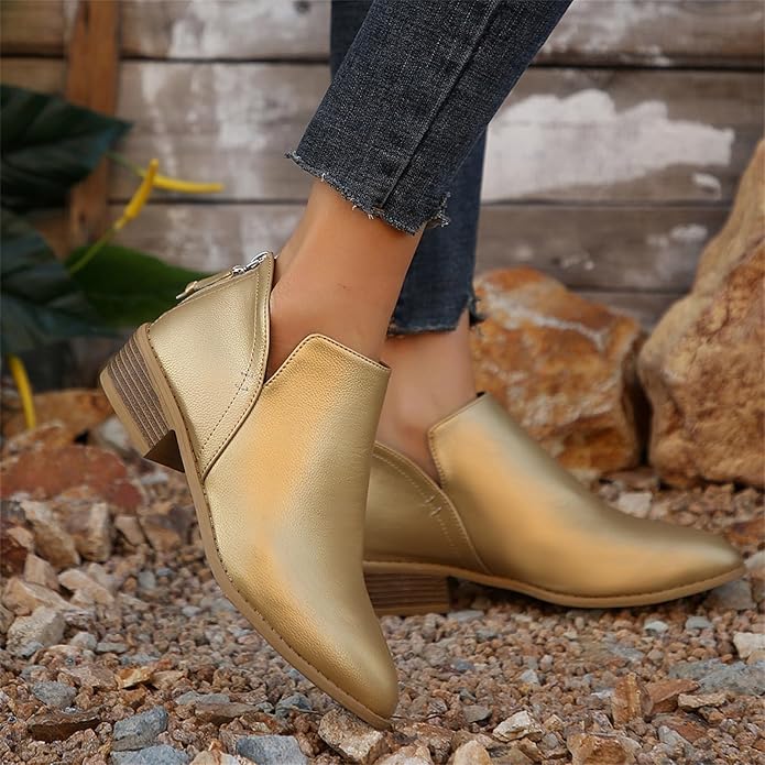 Women's Cut Out Ankle Boots – Suede Look Back Zip Boots