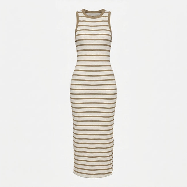 Women's Striped Side Split Dress