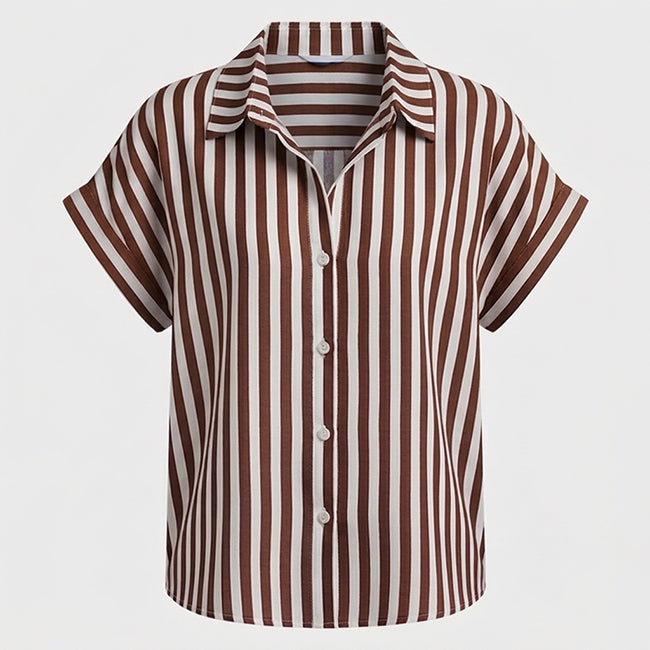Women's Short Sleeve Striped Tops