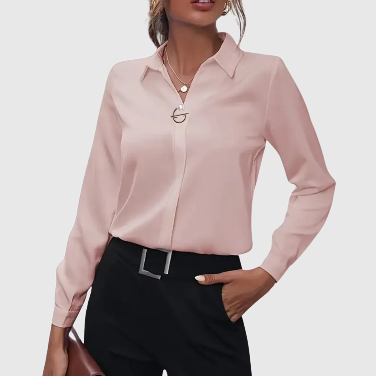 Women's Collared Blouse in Pink