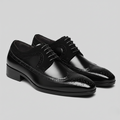 Men's Wingtip Brogue Derby – Two Texture Leather Look Shoes